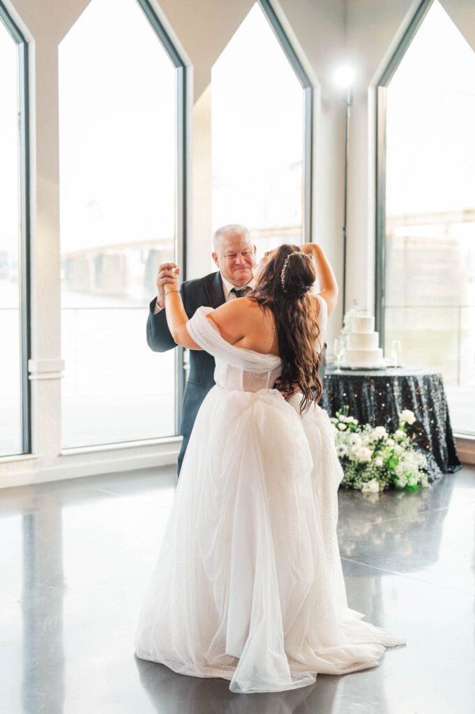 Daddy daughter dance on a wedding day at The Jefferson