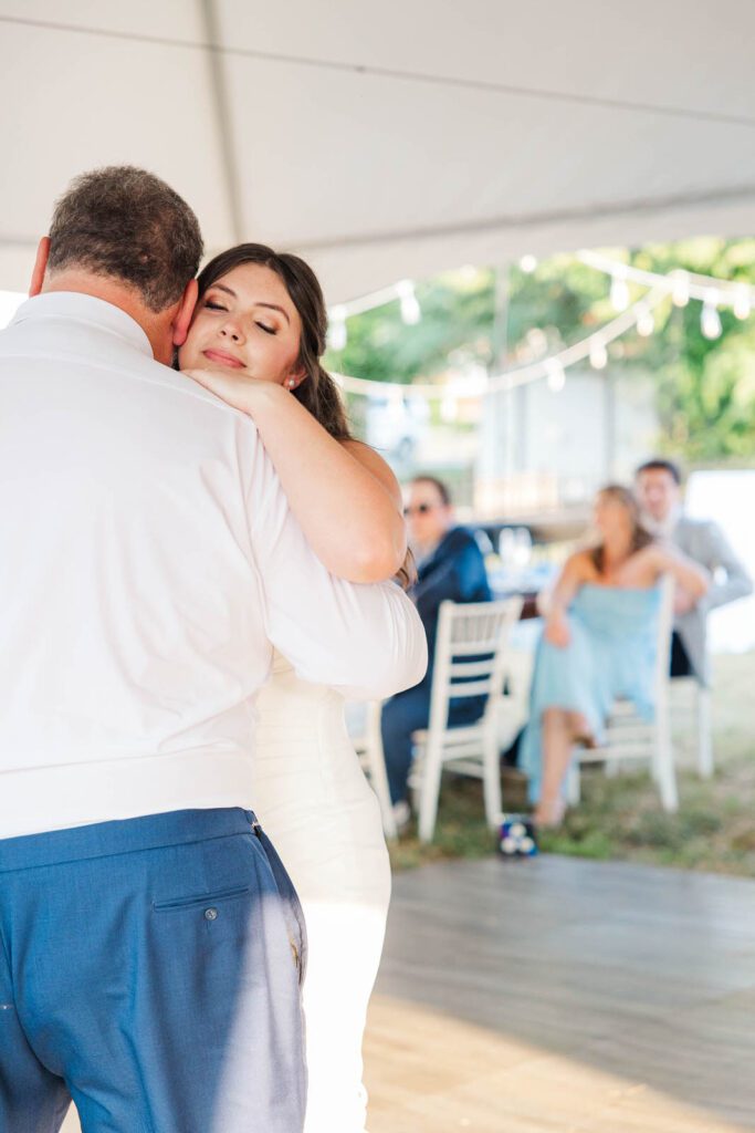 Father daughter dance on a wedding day at The Presley House Riverview in Warsaw, KY