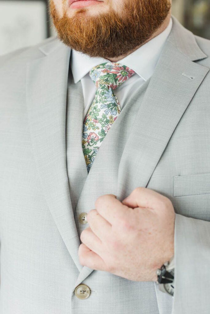 Groom getting ready on his wedding day