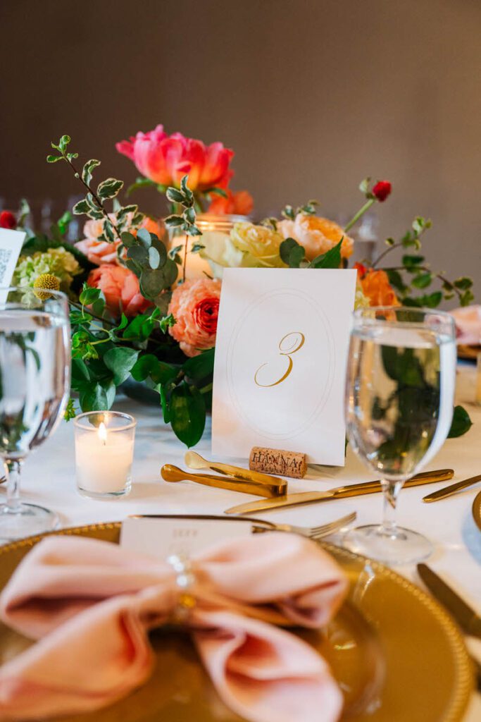 Wedding reception decor at The Gatewood in La Grange
