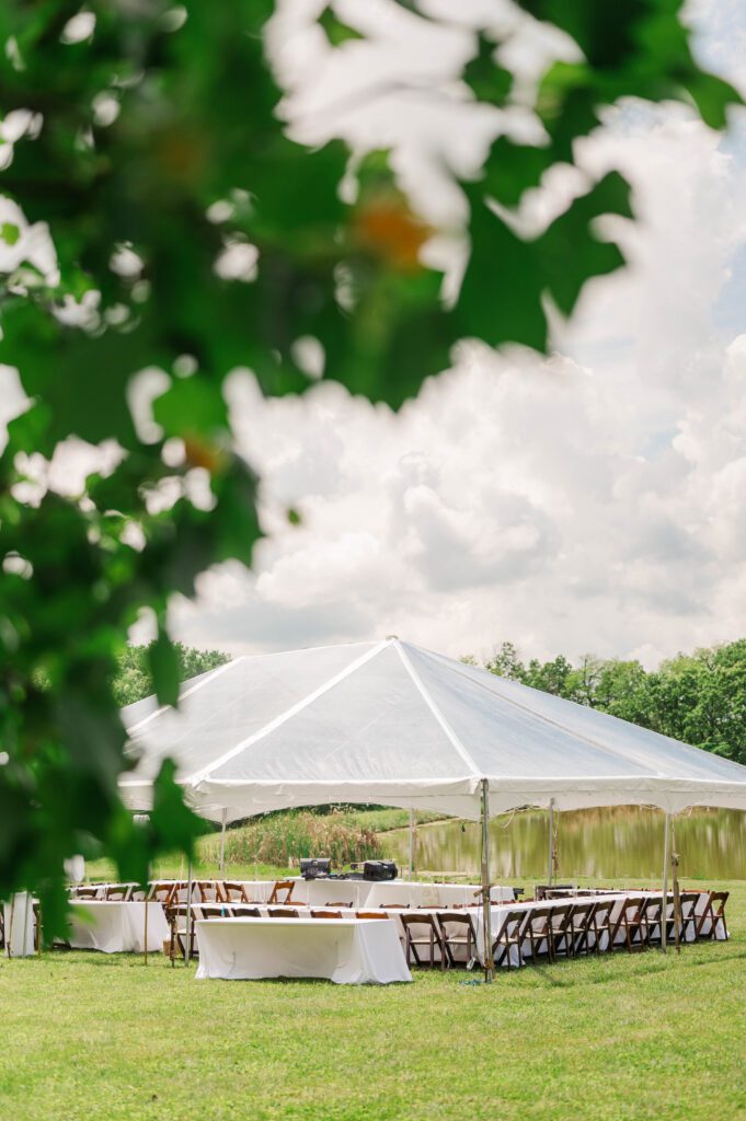 Wedding reception tent near Lexington, KY