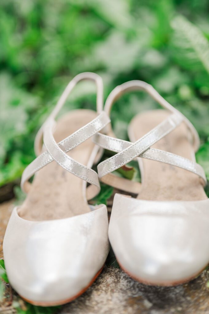 The bride's wedding shoes.