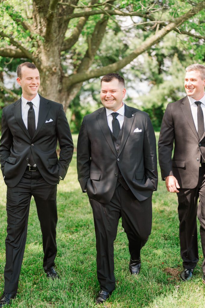 Groomsmen on a wedding day near Lexington, KY