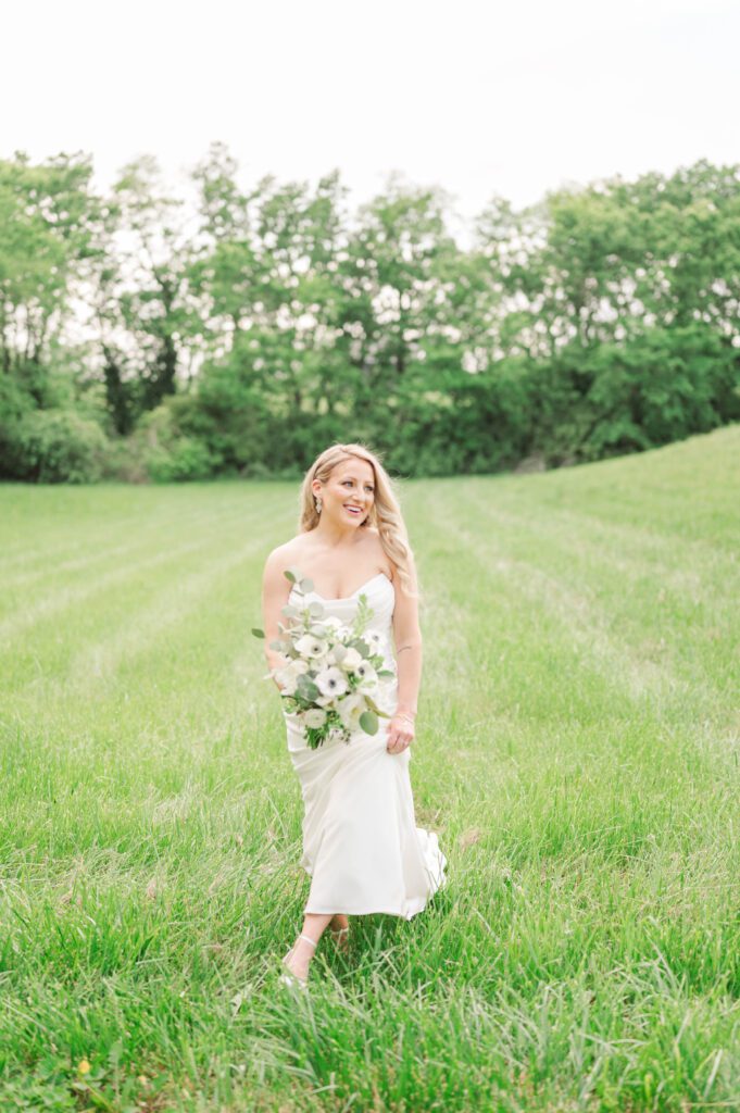 Bride on her wedding day near Lexington, KY