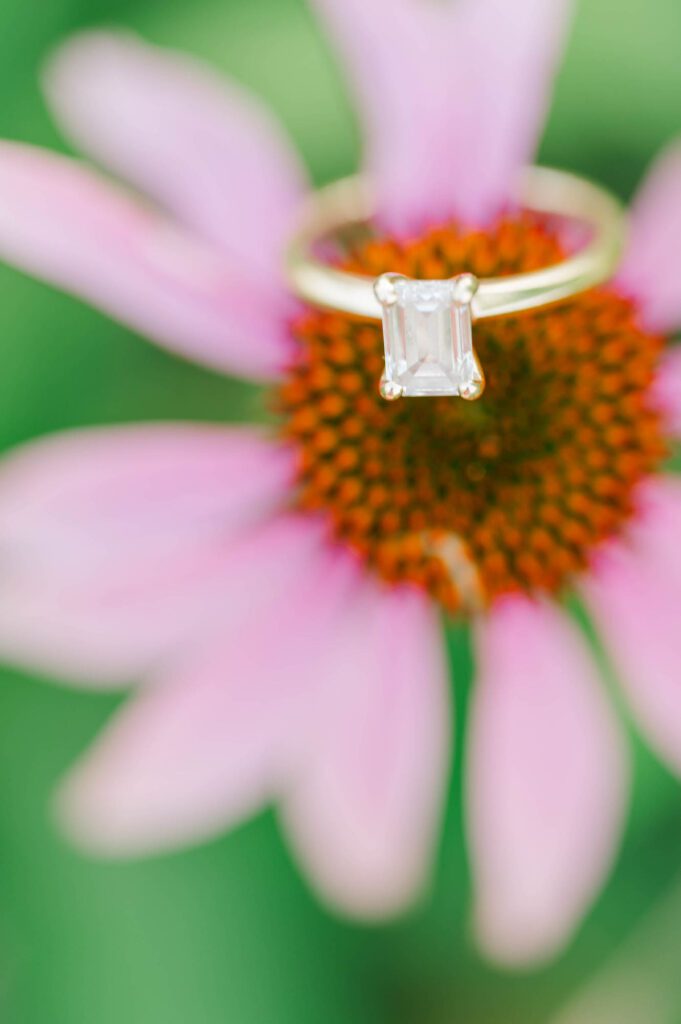 Close up of an engagement ring