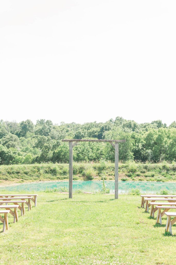 Ceremony site at the Kentucky wedding venue Cornerstone Acres