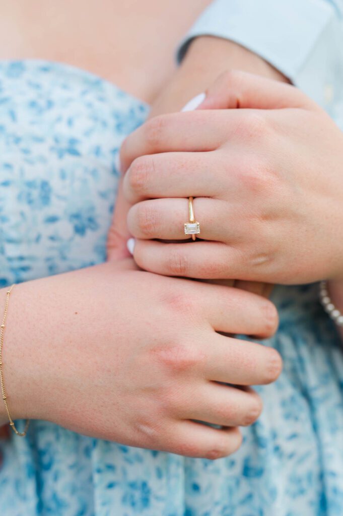 Close up of an engagement ring