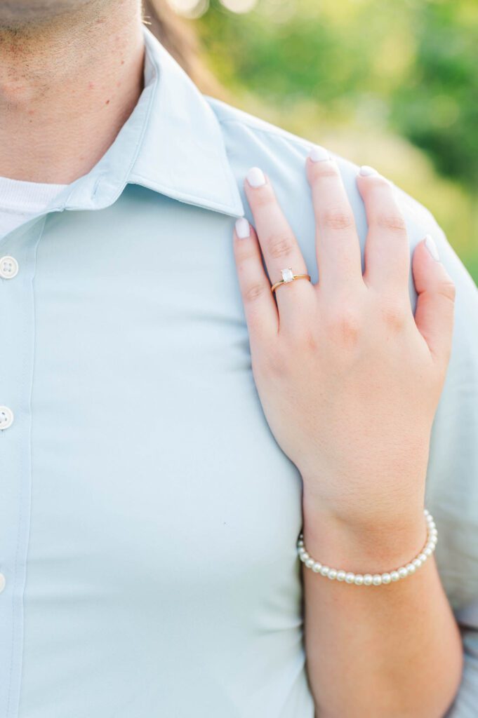 Close up of an engagement ring