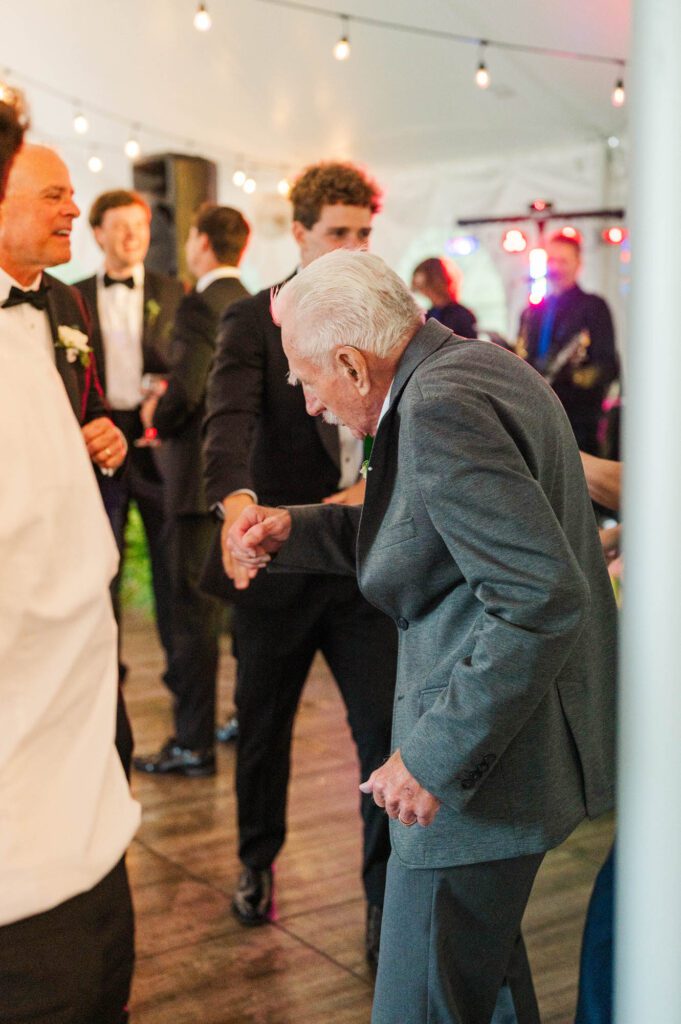 Grandpa dances at wedding reception