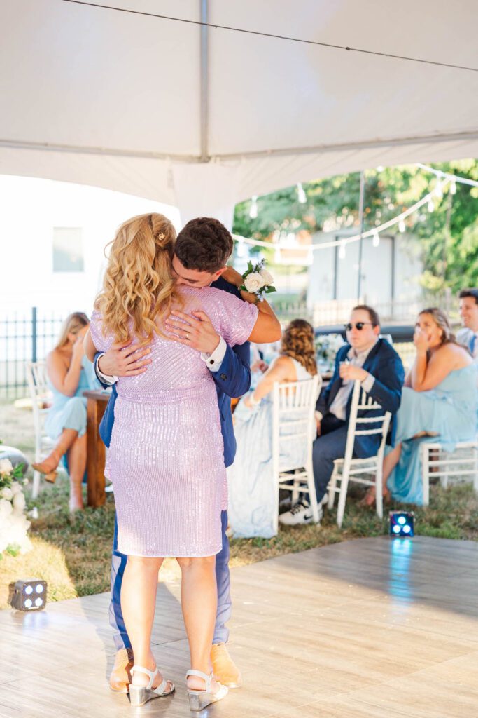 Mother son dance on a wedding day at The Presley House Riverview in Warsaw, KY