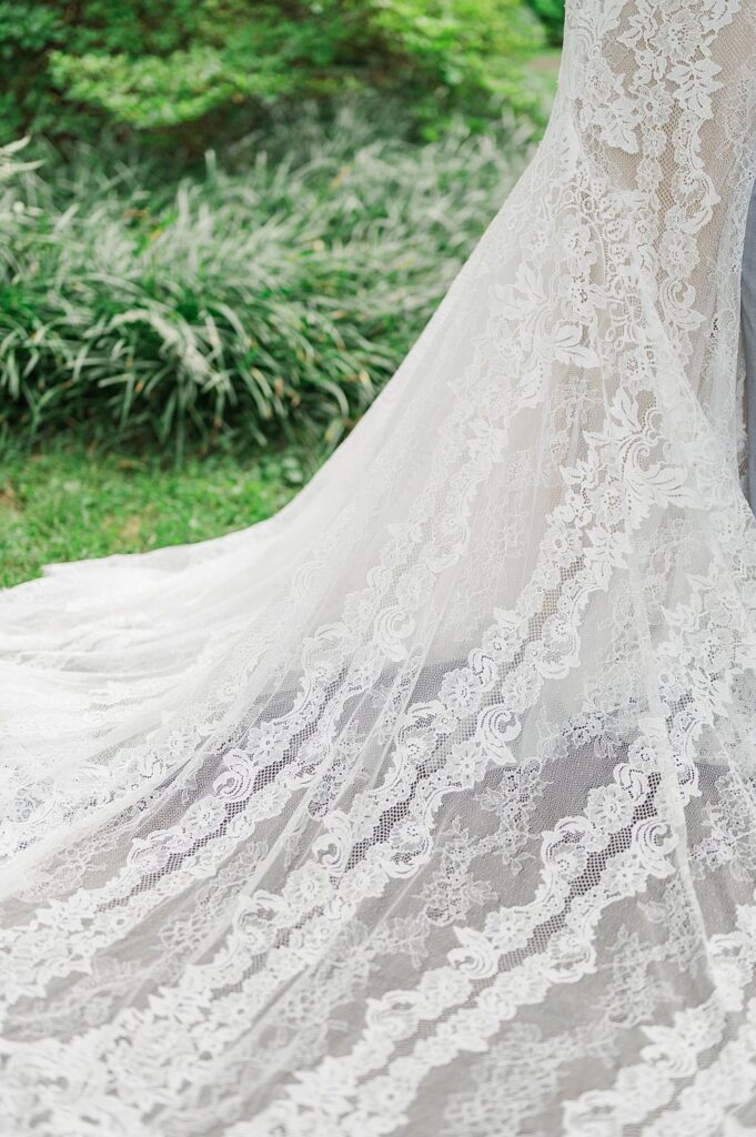 A lace wedding dress