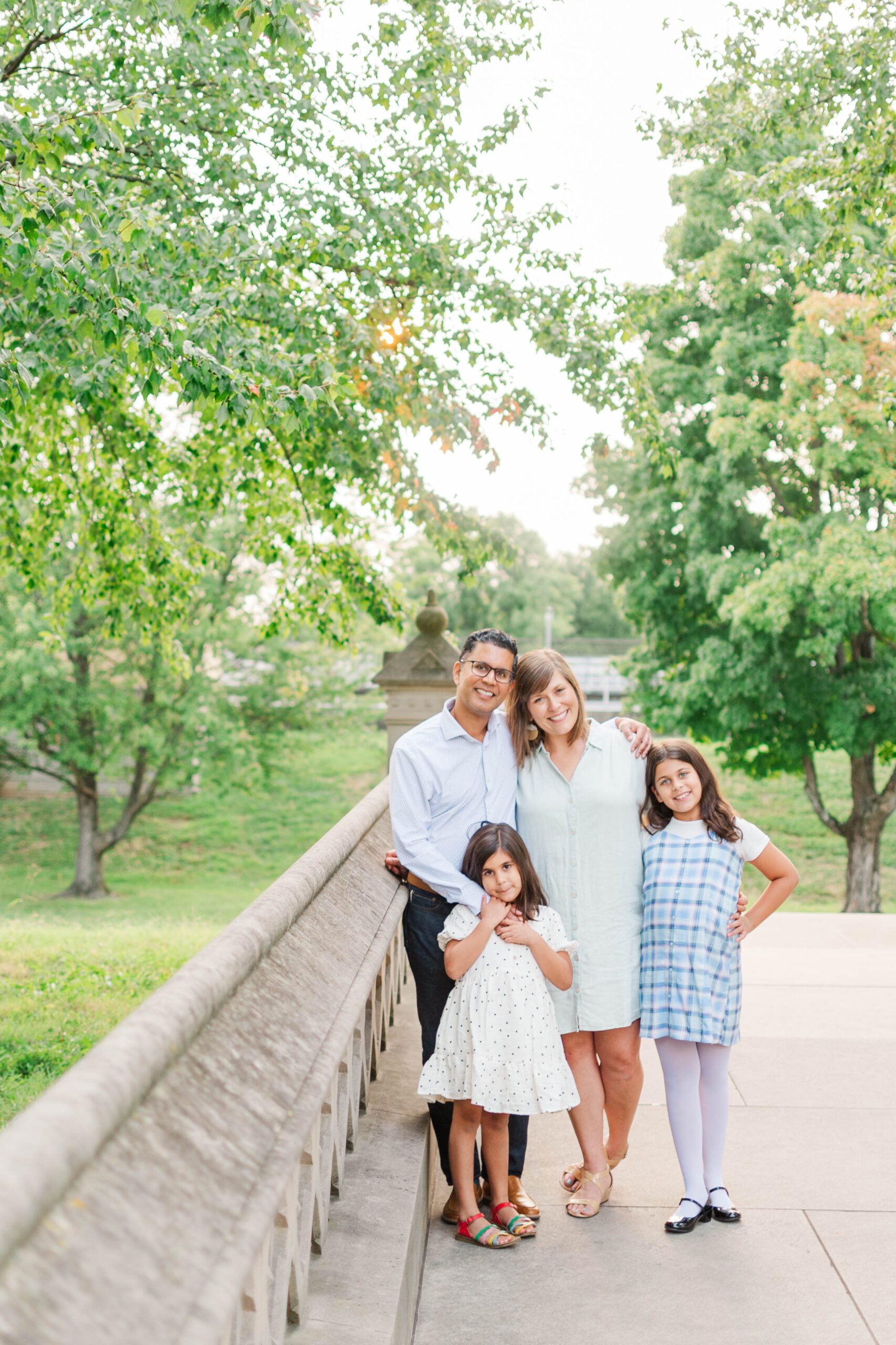 Family portrait taken at the Crescent Hill Reservoir in Louisville, KY