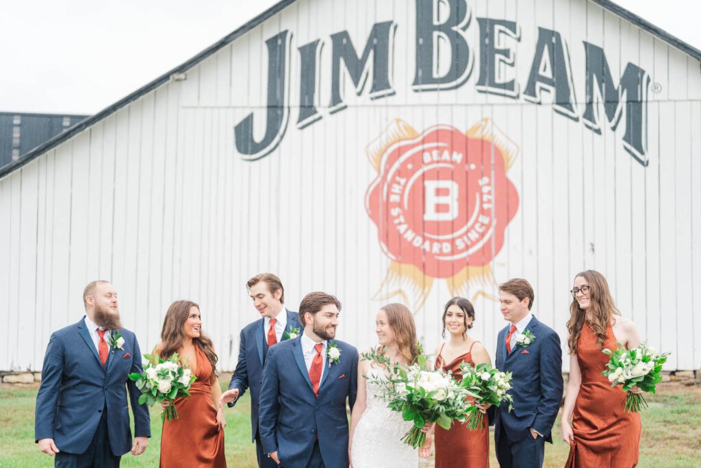 Bridal Party on a wedding day at the Jim Beam Distillery