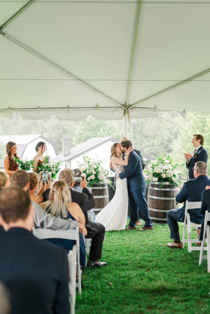 Tented ceremony at the Jim Beam Distillery