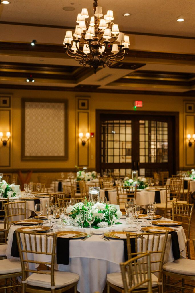 Reception details at Kenwood Country Club