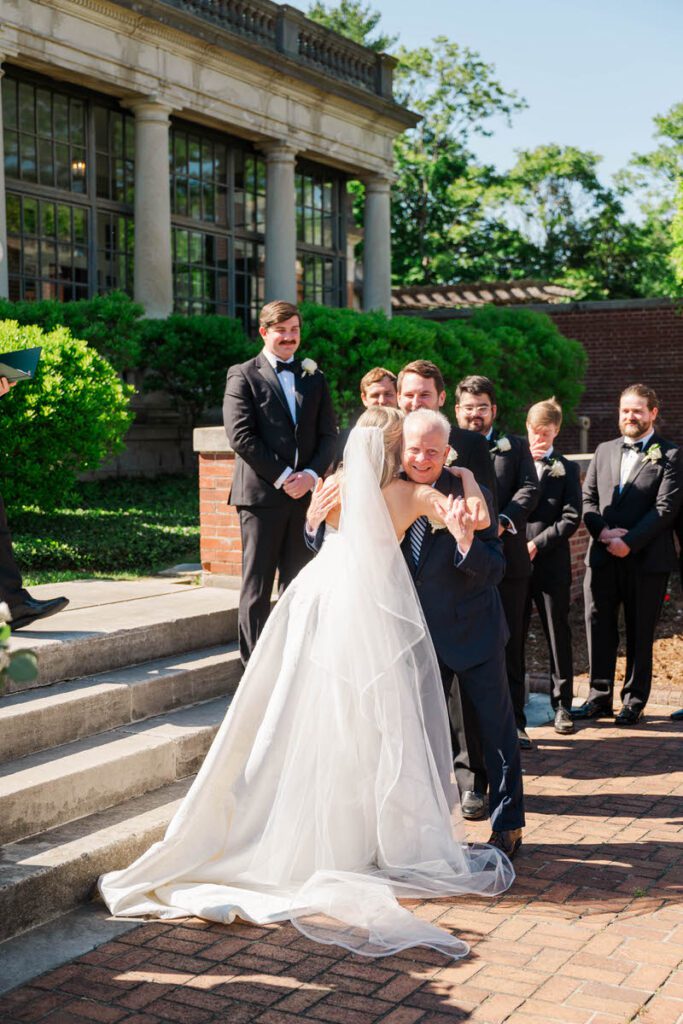 Wedding ceremony at Gardencourt in Louisville, KY