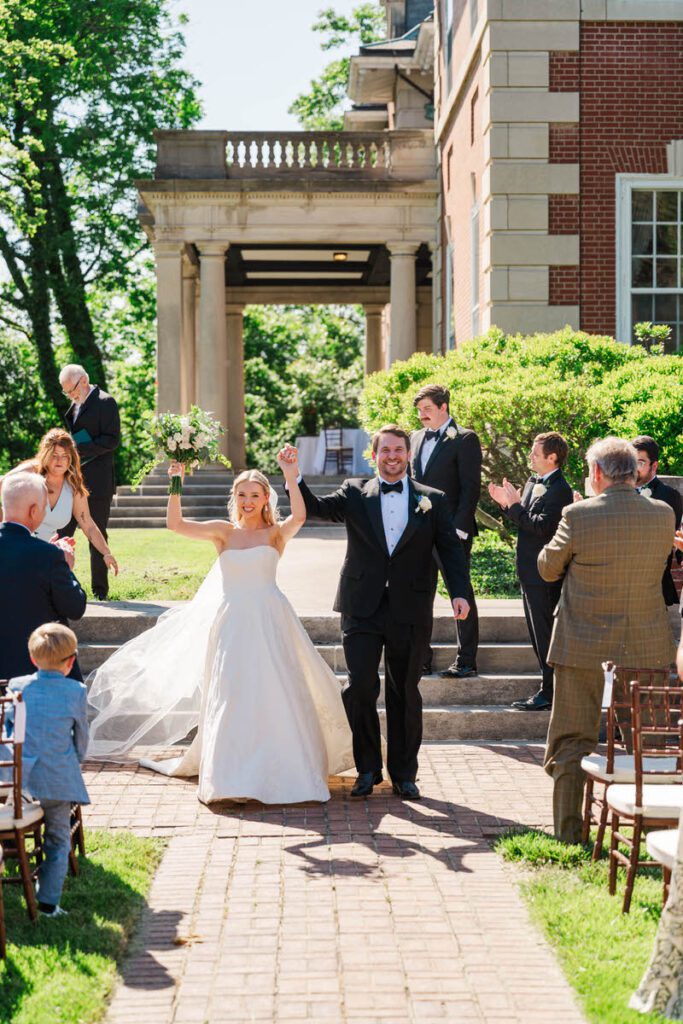 Bride and groom newly married at a Gardencourt wedding day in Louisville, KY