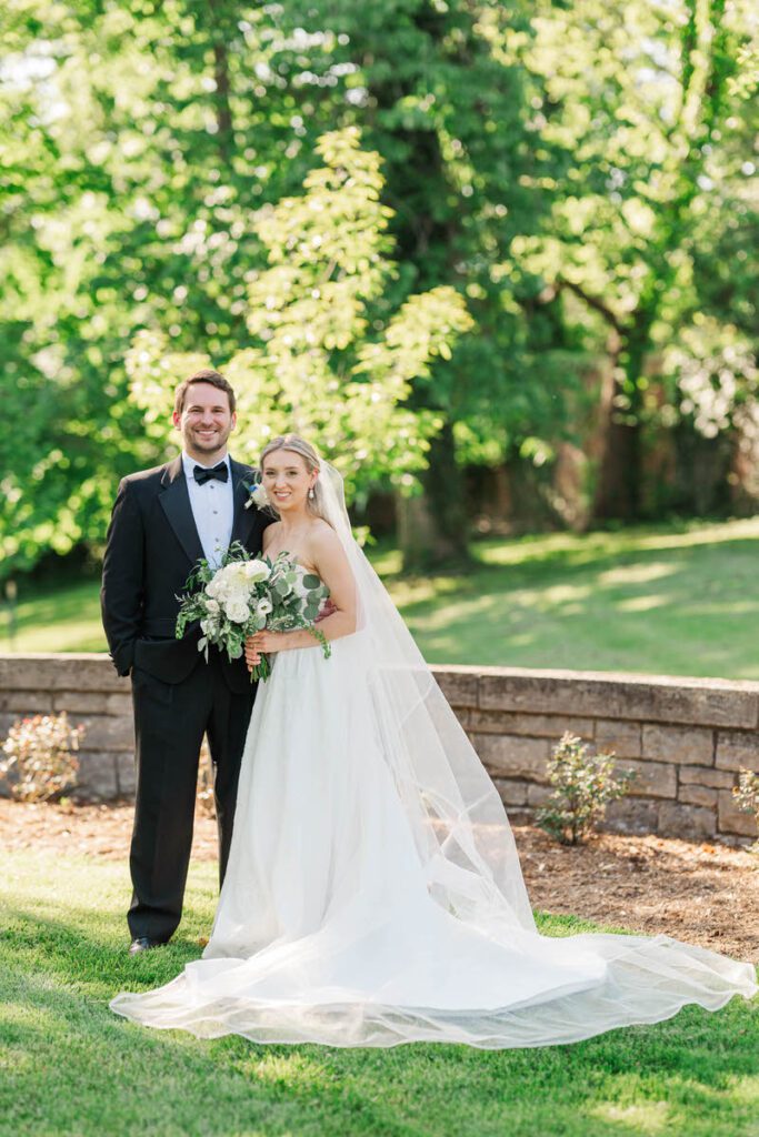 Bride and groom newly married at a Gardencourt wedding day in Louisville, KY