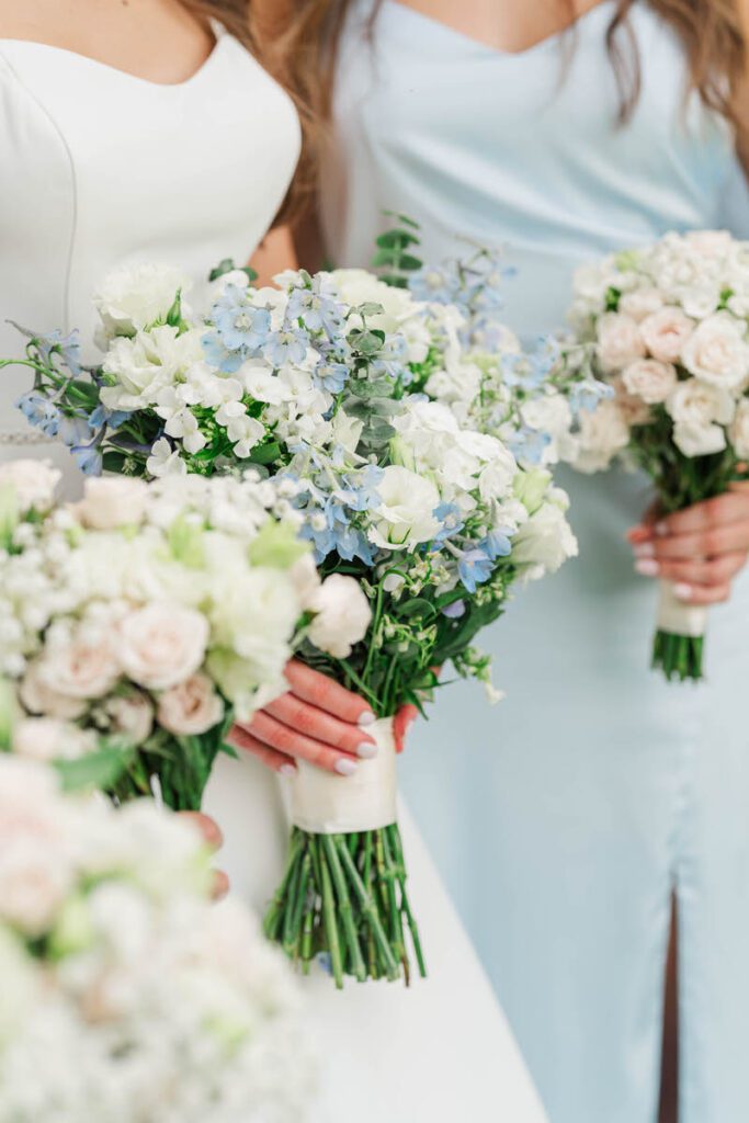 Bridal party bouquets at a Gheens Foundation Lodge wedding