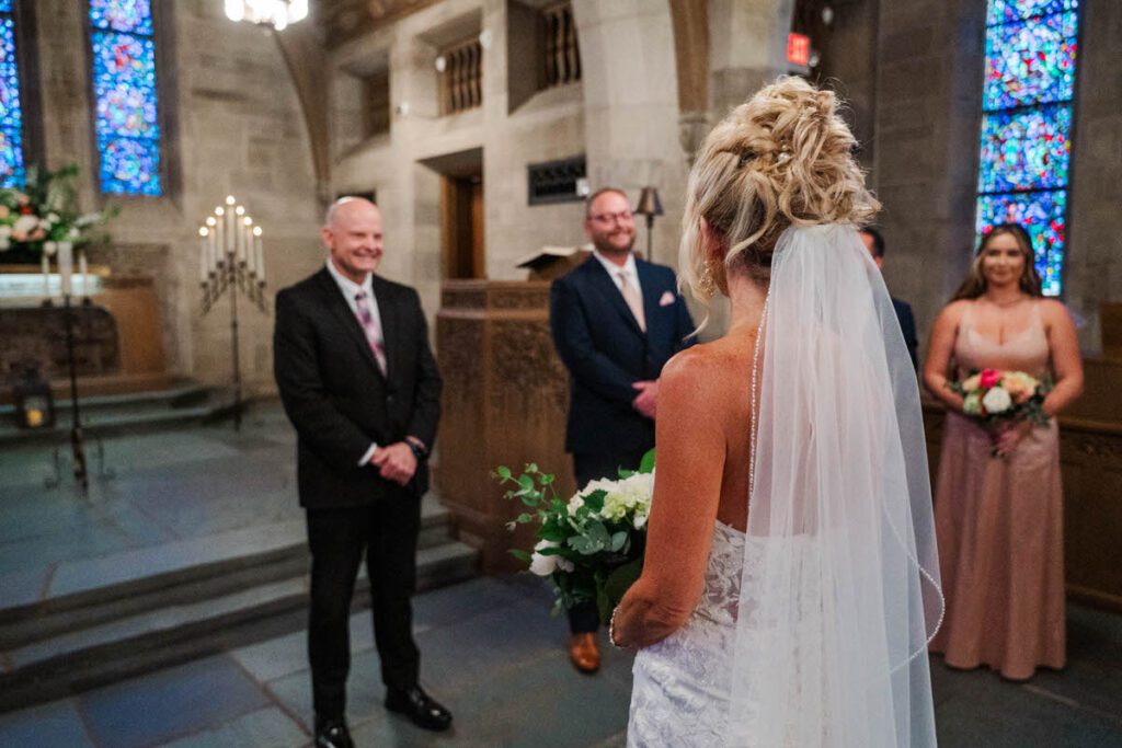 Wedding ceremony at Duncan Memorial Chapel