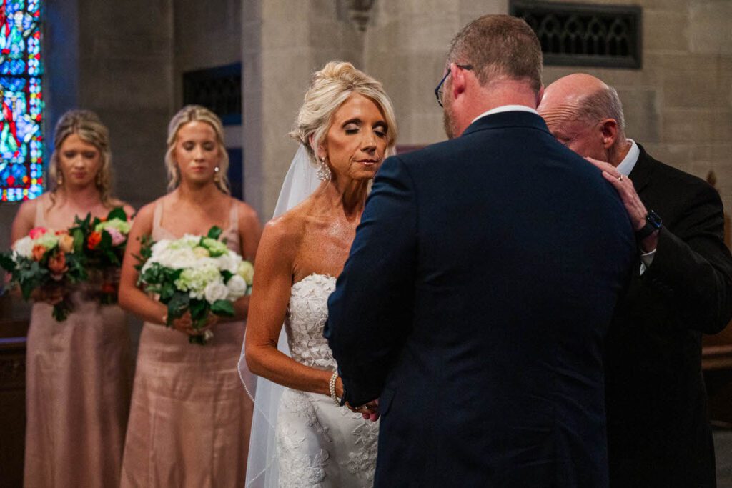 Wedding ceremony at Duncan Memorial Chapel