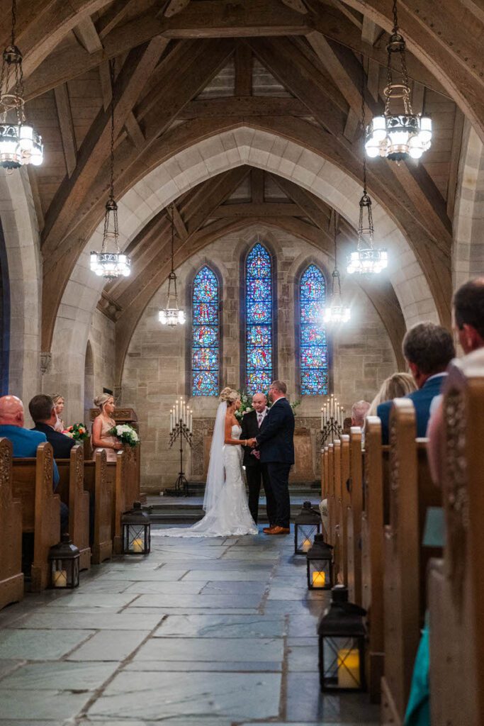 Wedding ceremony at Duncan Memorial Chapel