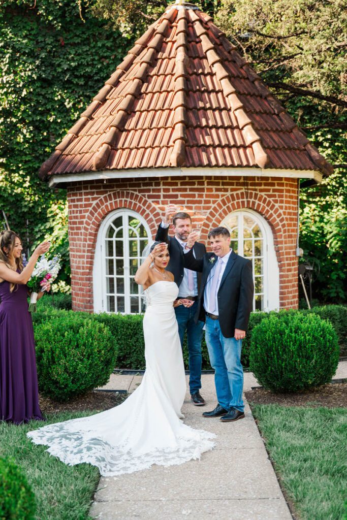 Bride and groom during their wedding ceremony at Castle and Key