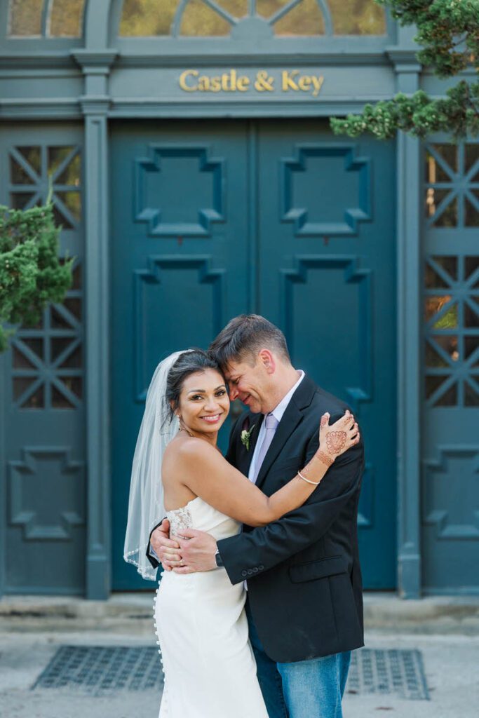 Newlywed portraits at Castle & Key