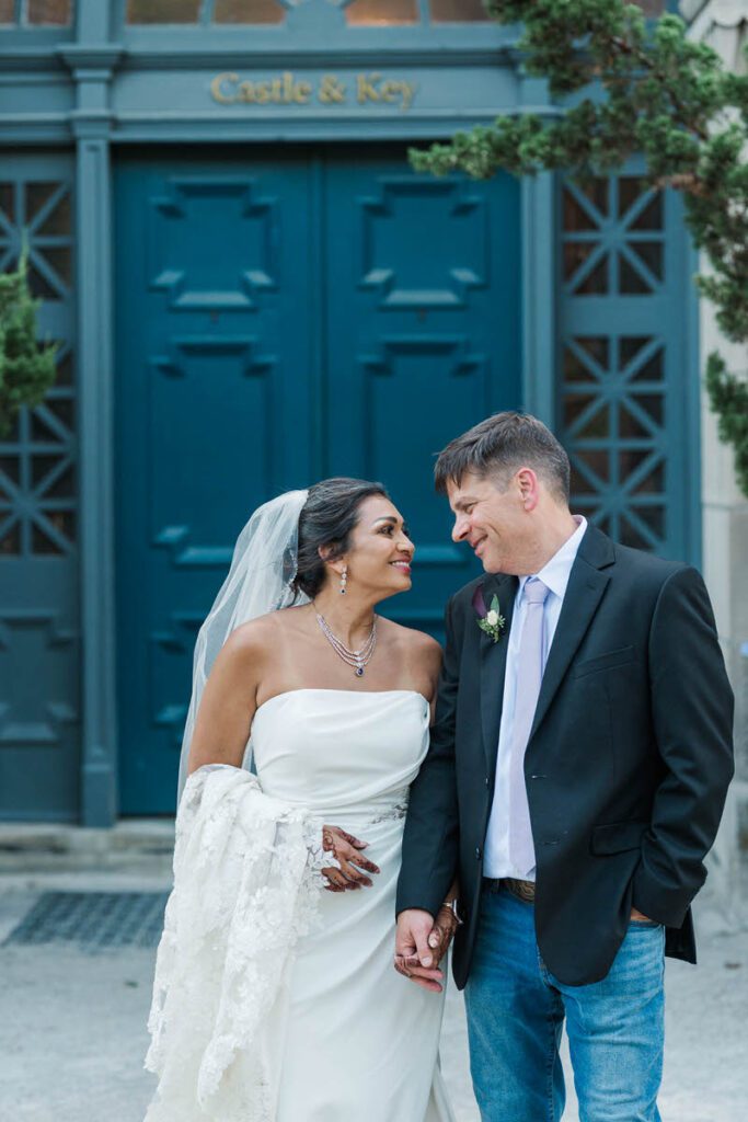 Newlywed portraits at Castle & Key