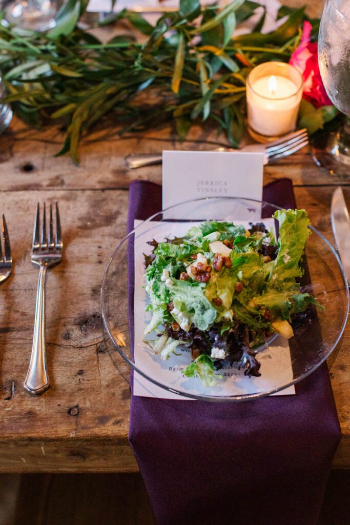 Reception wedding decor at Castle and Key Distillery