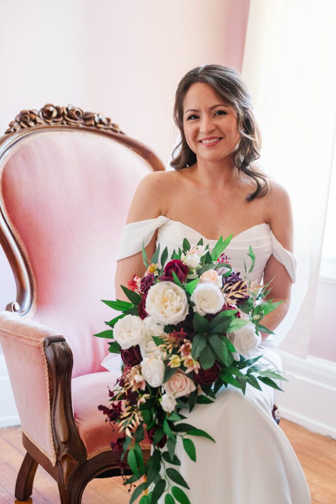 Bride gets ready for her wedding day at The Bell House in Lexington, Ky.